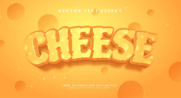 cheese editable text style effect vector text effect for a sweet cheese menu