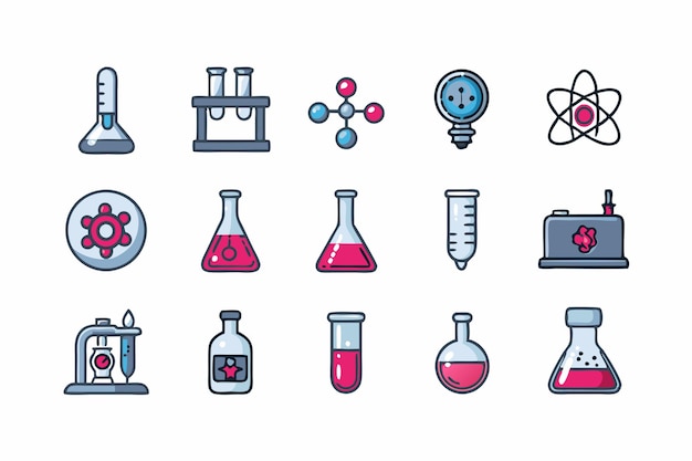 chemistry experiment vector graphics illustration EPS source file format lossless scaling icon desig
