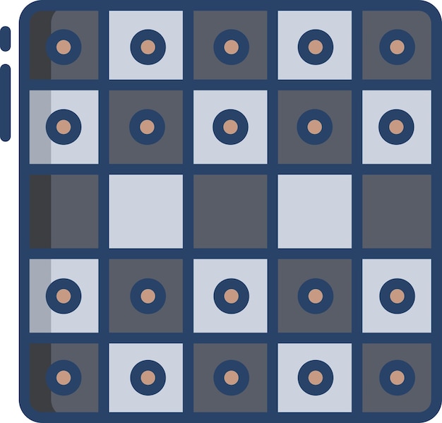 Chess linear color illustration