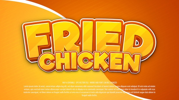 Chicken fried 3d bold editable text effect
