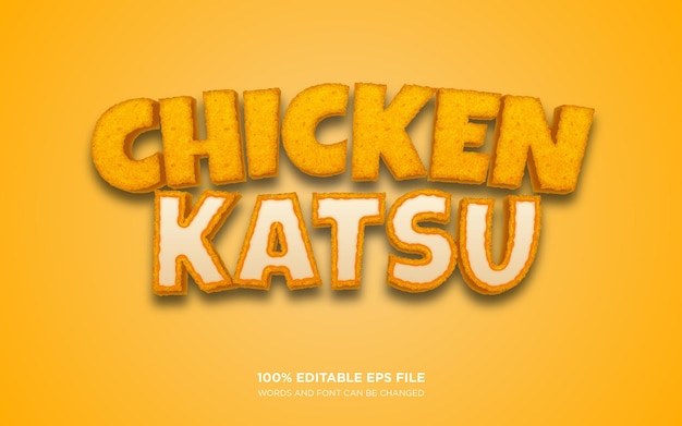 Chicken Katsu 3D editable text style effect