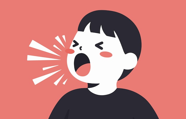 Child Coughing Cartoon