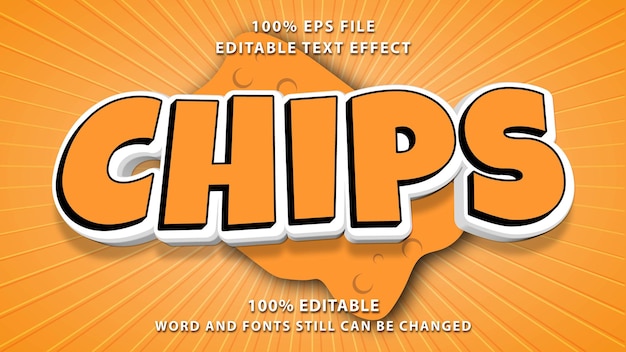 Chips Word 3D Text Effect Template
