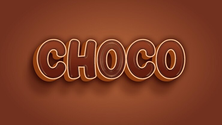 Vektor choco 3d editable vector text effect style