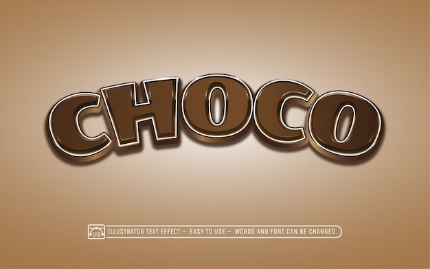 Choco – redigerbar tekst effekt stil