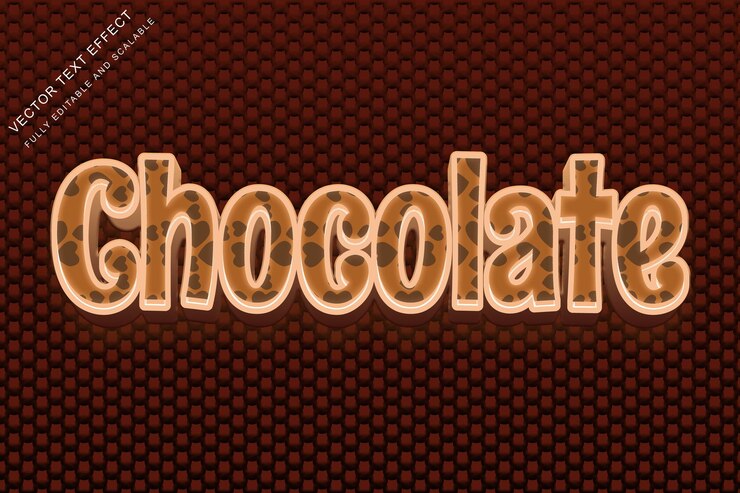 Vektor chocolate 3d text effect