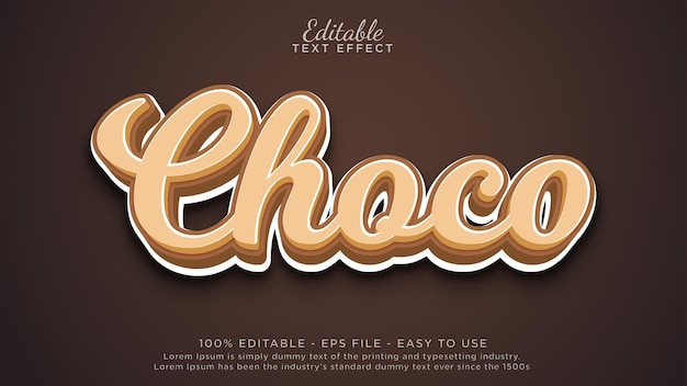 Chocolate editable text effect