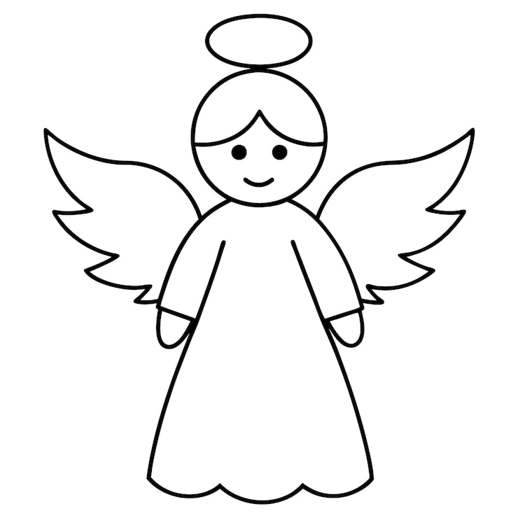 Vektor christmas angel line art
