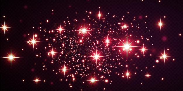 christmas festive background of light confetti and small shining red lights