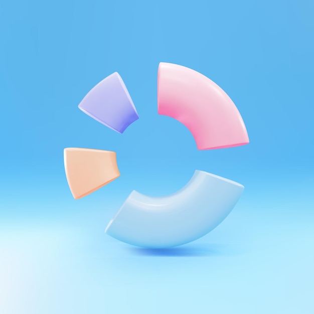 circle diagram four parts pie chart business financial report presentation statistics