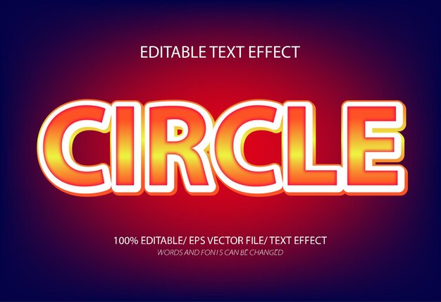 Circle editable text effect and editable text style
