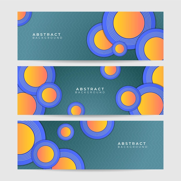 Circle gradient green blue orange colorful Abstract design banner