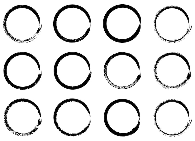 circle paint stroke grunge vector design illustration isolated on white background