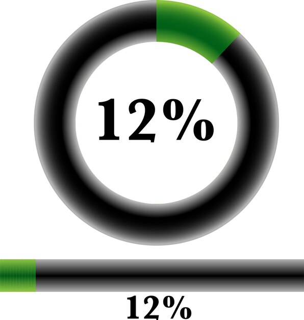 Circle percentage diagrams ready to use for web design, user interface (UI) or infographic