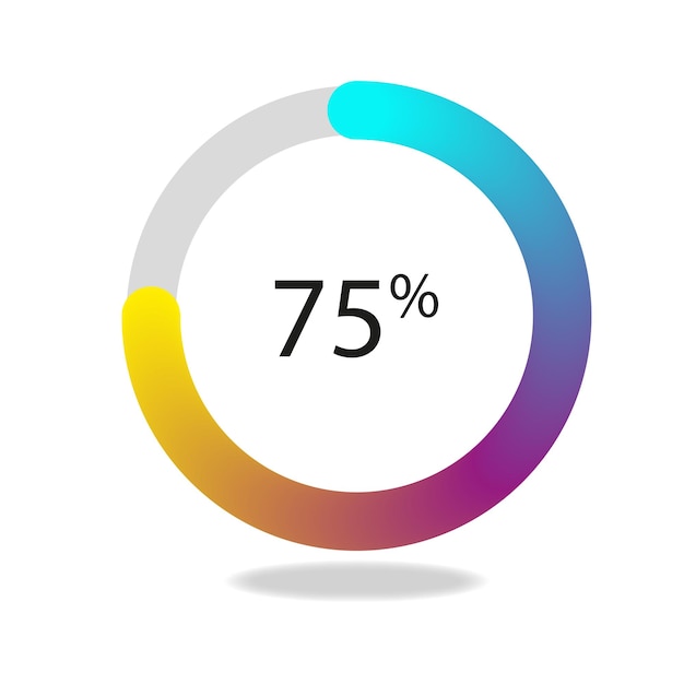 Circle Progress Icon Design Gradient Color on white background
