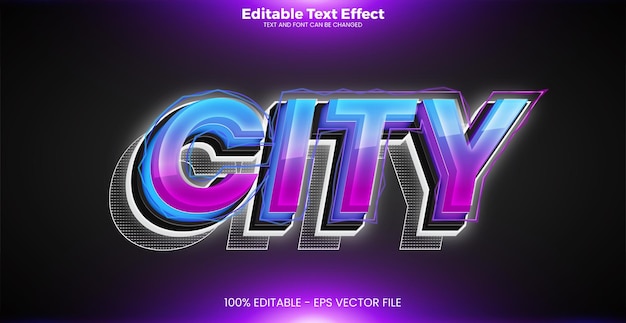 City editable text effect in modern trend style