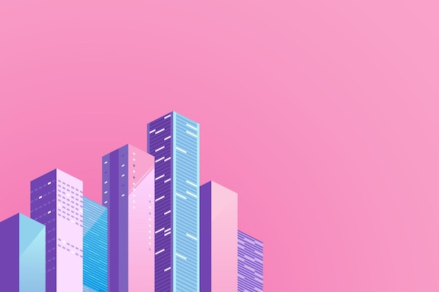 Cityscape template Urban landscape with colored buildings