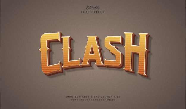 Clash redigerbar teksteffektstil 3D gull vintage-spill