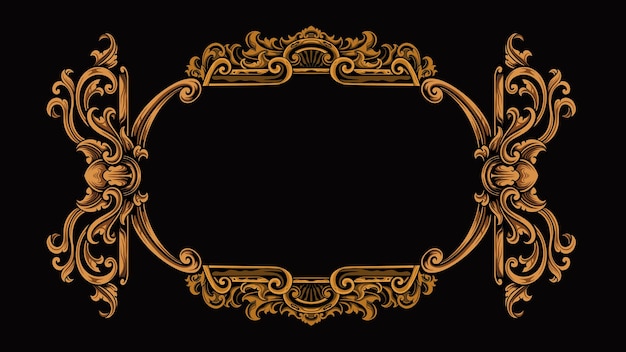 Classic frame vector design for elements editable color
