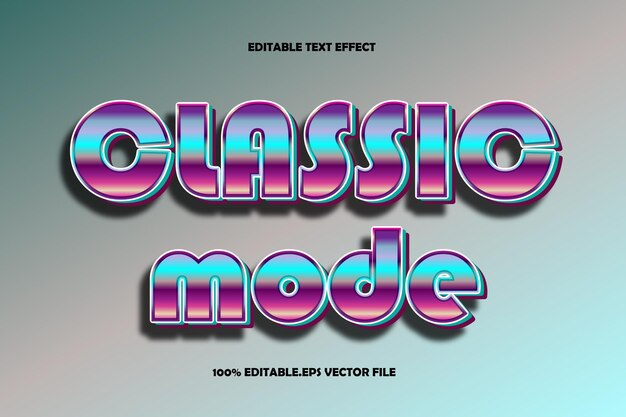 Classic Mode Editable Text Effect 3D Emboss Gradient Style