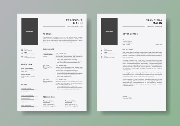 Clean Modern and professional resume or cv template curriculum vita