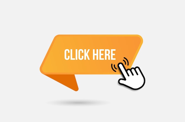 click here web buttons with hand cursor set of action button with arrow pointer click button