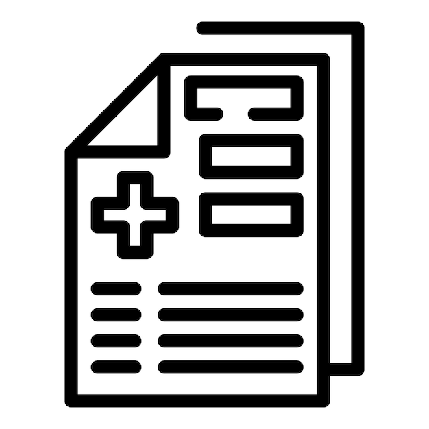 clinic patient papers icon outline vector treatment care