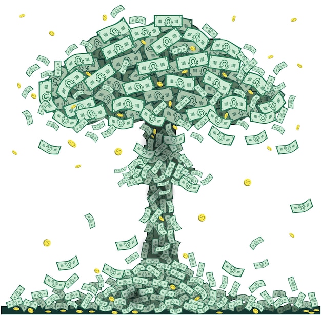 Clipart nuclear explosion from dollar bills