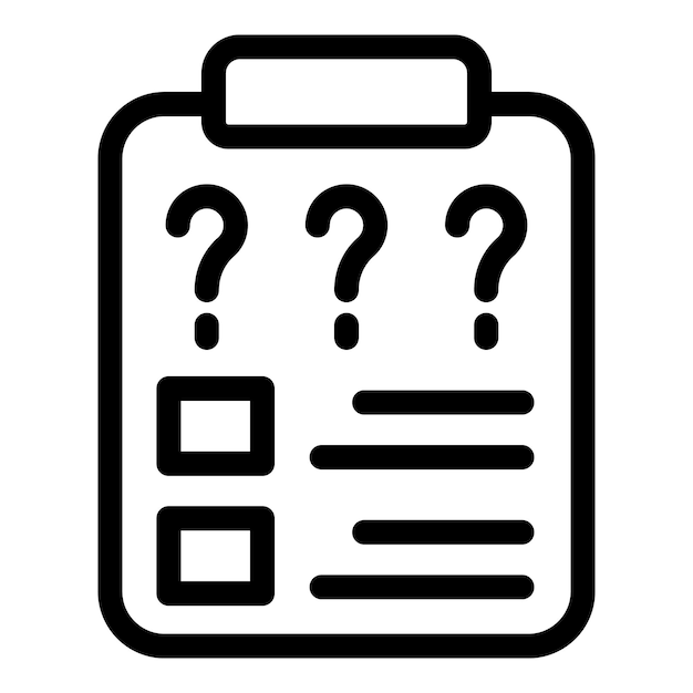 clipboard with question marks displaying doubtful answers