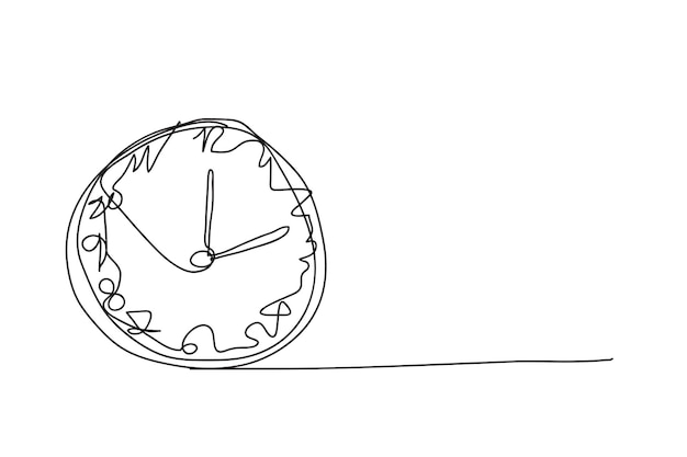clock line drawing stylevector design