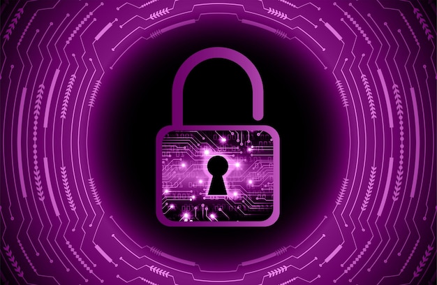 closed padlock on digital background cyber security