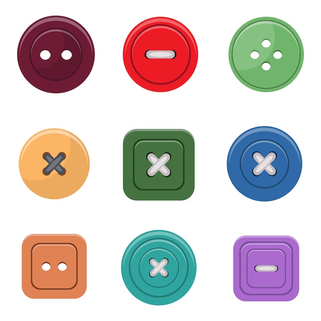 Clothing buttons design illustration isolated on white background