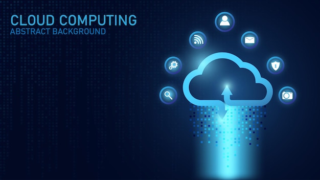 cloud computing technology internet cyber technology concept abstract cloud connection technology