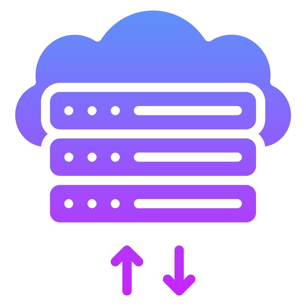 cloud database vector icon illustration of web hosting iconset