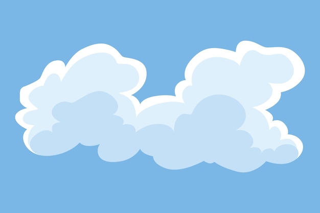 Cloud icon abstract white cloudscape icon symbol shapes in flat style vector cloudy design element