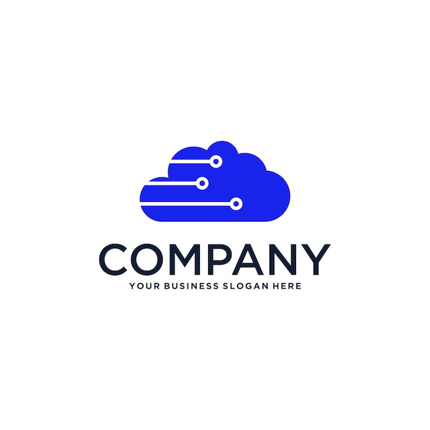 cloud logo design with technology