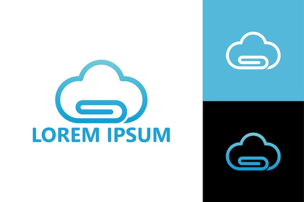 Cloud paperclip logo template design vector
