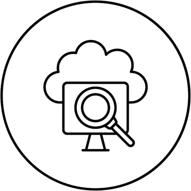 cloud searching icon vector image can be used for cloud computing