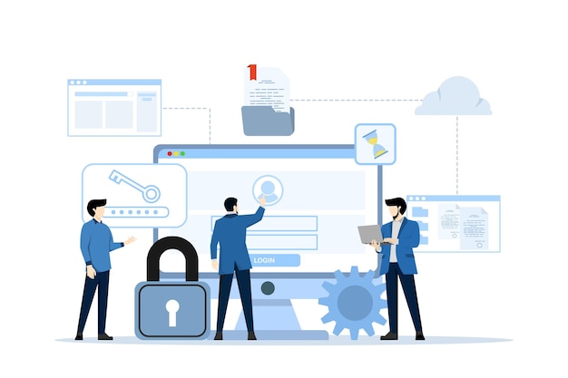 cloud server technology concept with storage backup system and document management service