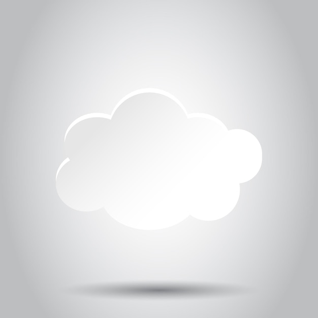 Cloud sky vector icon Clouds with shadow flat vector illustration Cartoon bubble business concept pictogram