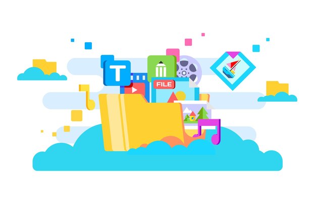 Cloud storage flat design