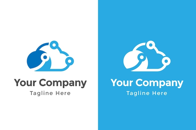 Cloud tech logo template design