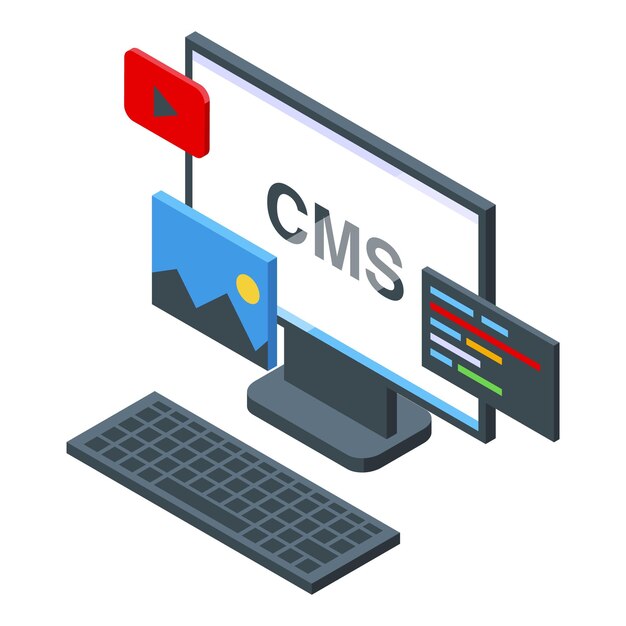 cms development icon isometric vector html interface digital data