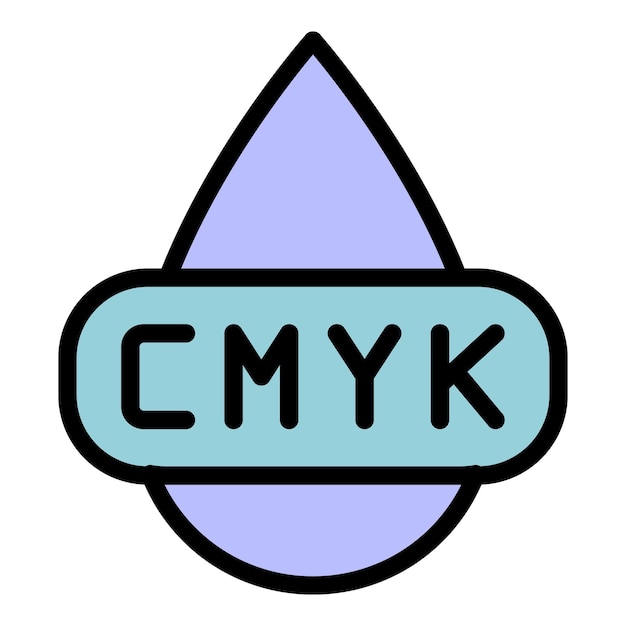 Cmyk drop icon Outline Cmyk drop vector icon for web design isolated on white background color flat