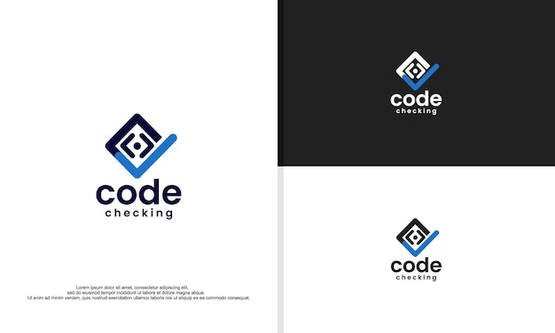 Code checking simple logo for technology company