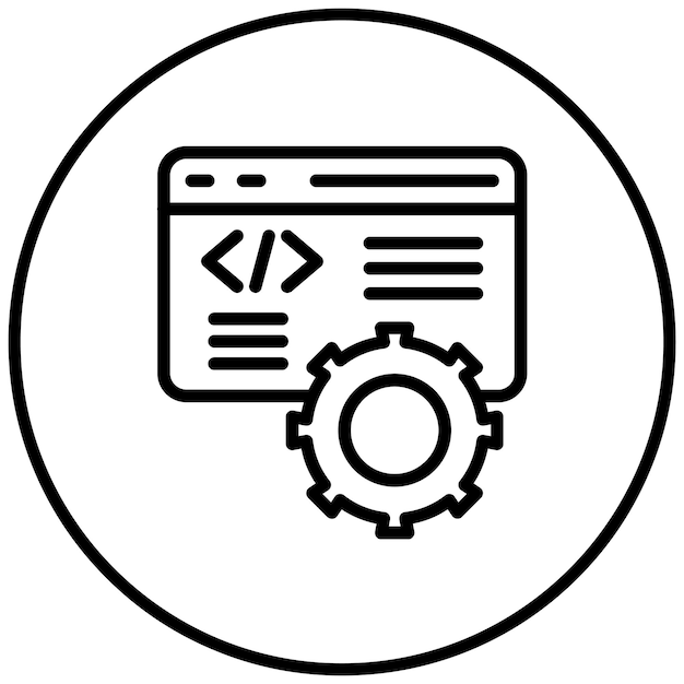 code engineering vector icon illustration of data analytics iconset