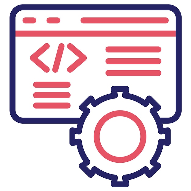 code engineering vector icon illustration of data analytics iconset