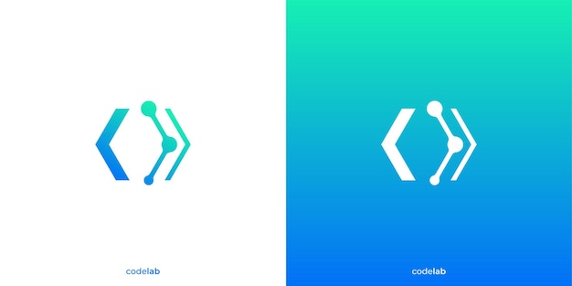 Code Lab Logo Code and Science Connect Symbol with Modern Style Technology Logo Icon Symbol