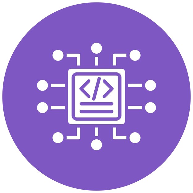 code processor vector illustration style