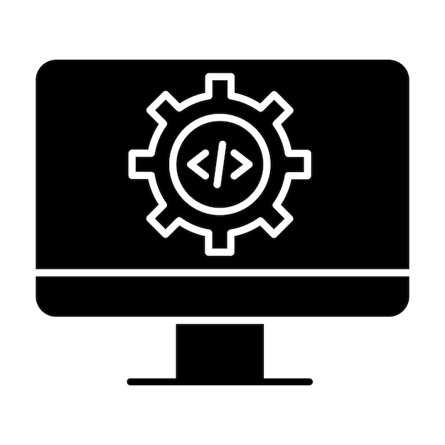 code settings glyph solid black illustration